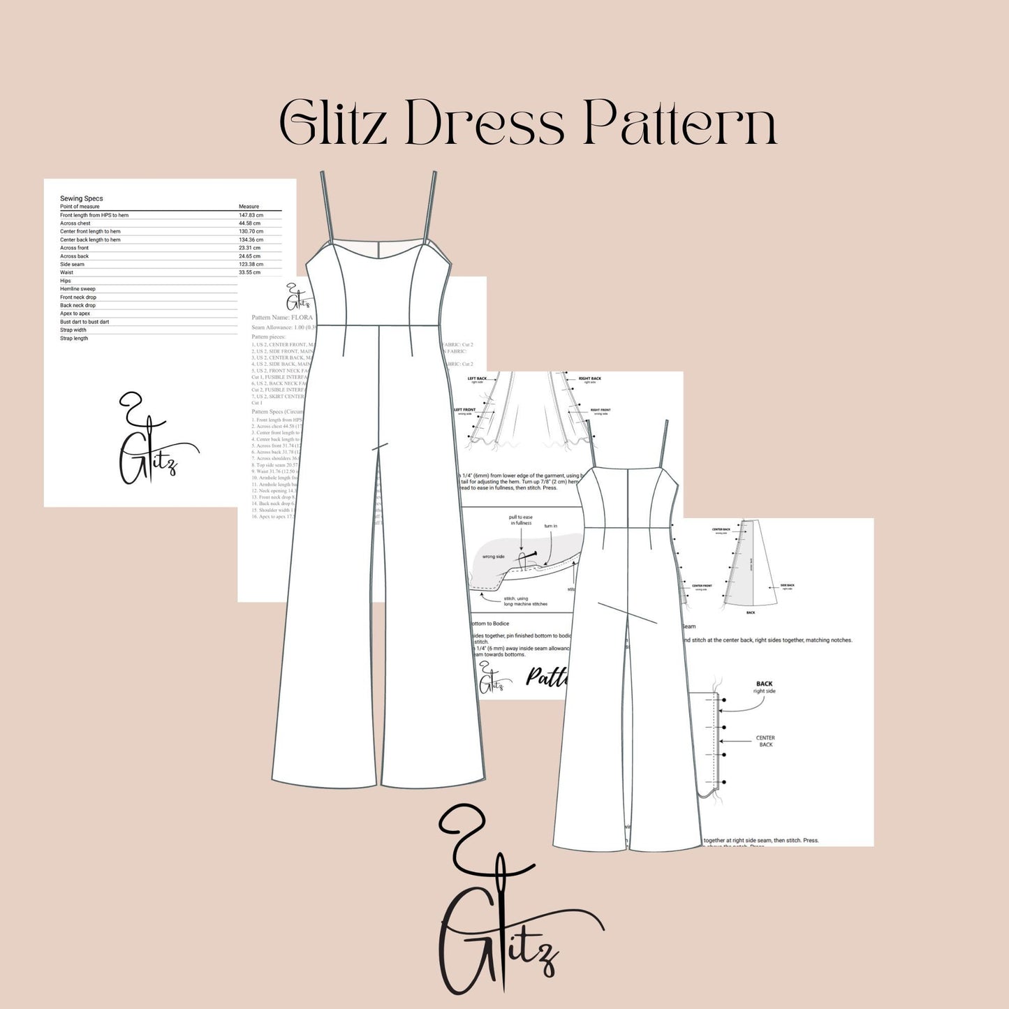 Spaghetti Straps Jumpsuit Sewing Pattern Women Jumpsuit Pattern Formal Jumpsuit Summer Jumpsuit