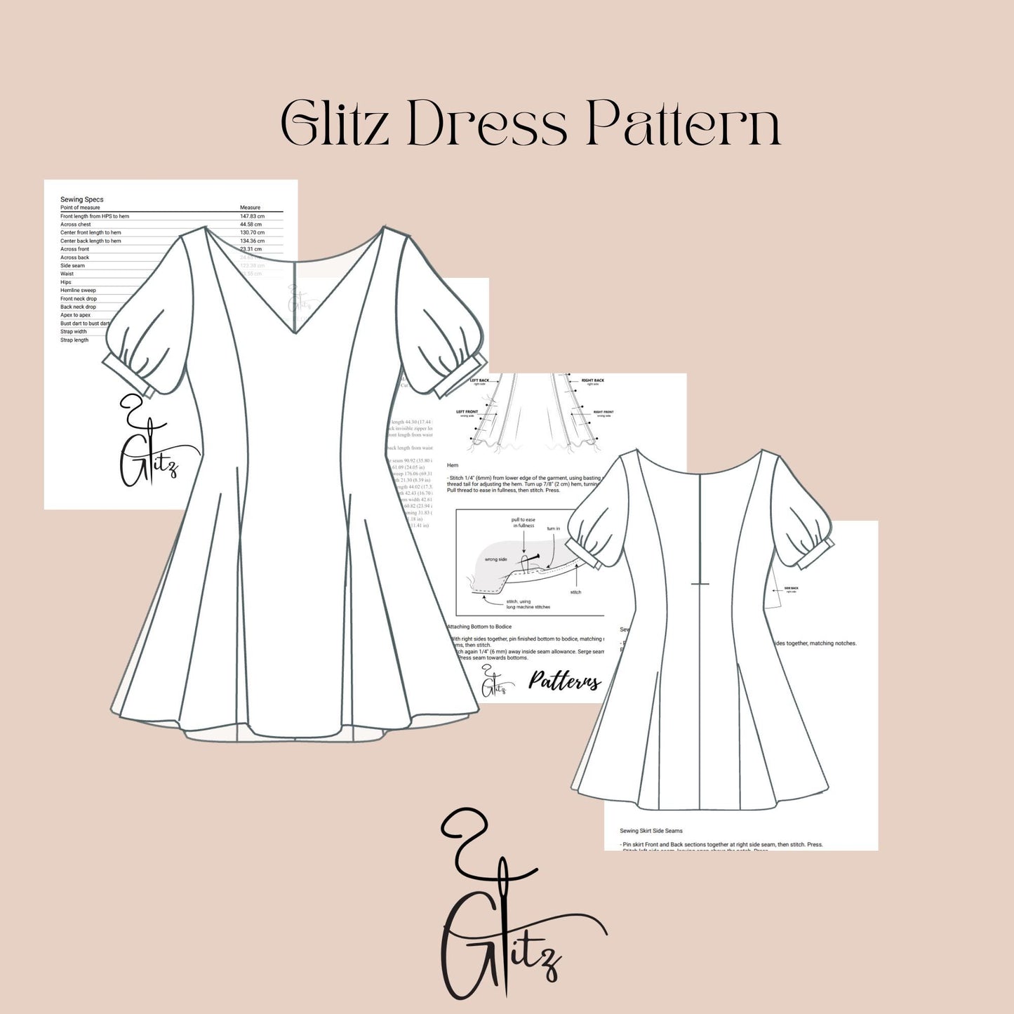 Mini Evening Dress Sewing Pattern Circle Dress Puff Sleeve Mini Prom Dress Cocktail Dress