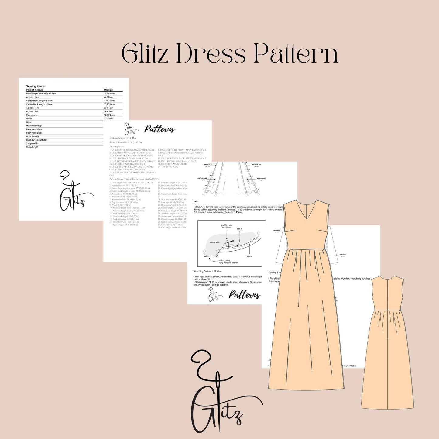 Long Linen Summer Dress Sewing Pattern V Neck Gathered Dress Pattern Boho Dress