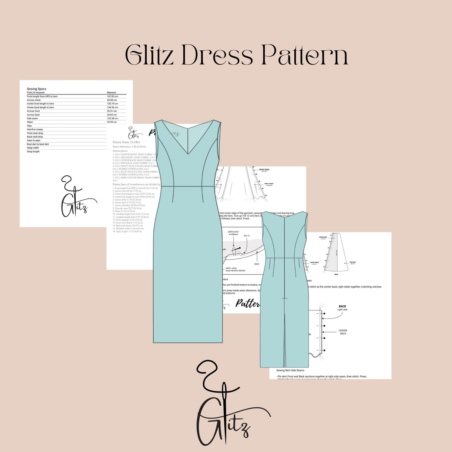 Sleeveless V Neck Pencil Formal Dress Sewing Pattern Women Office Dress Pattern Evening Dresses