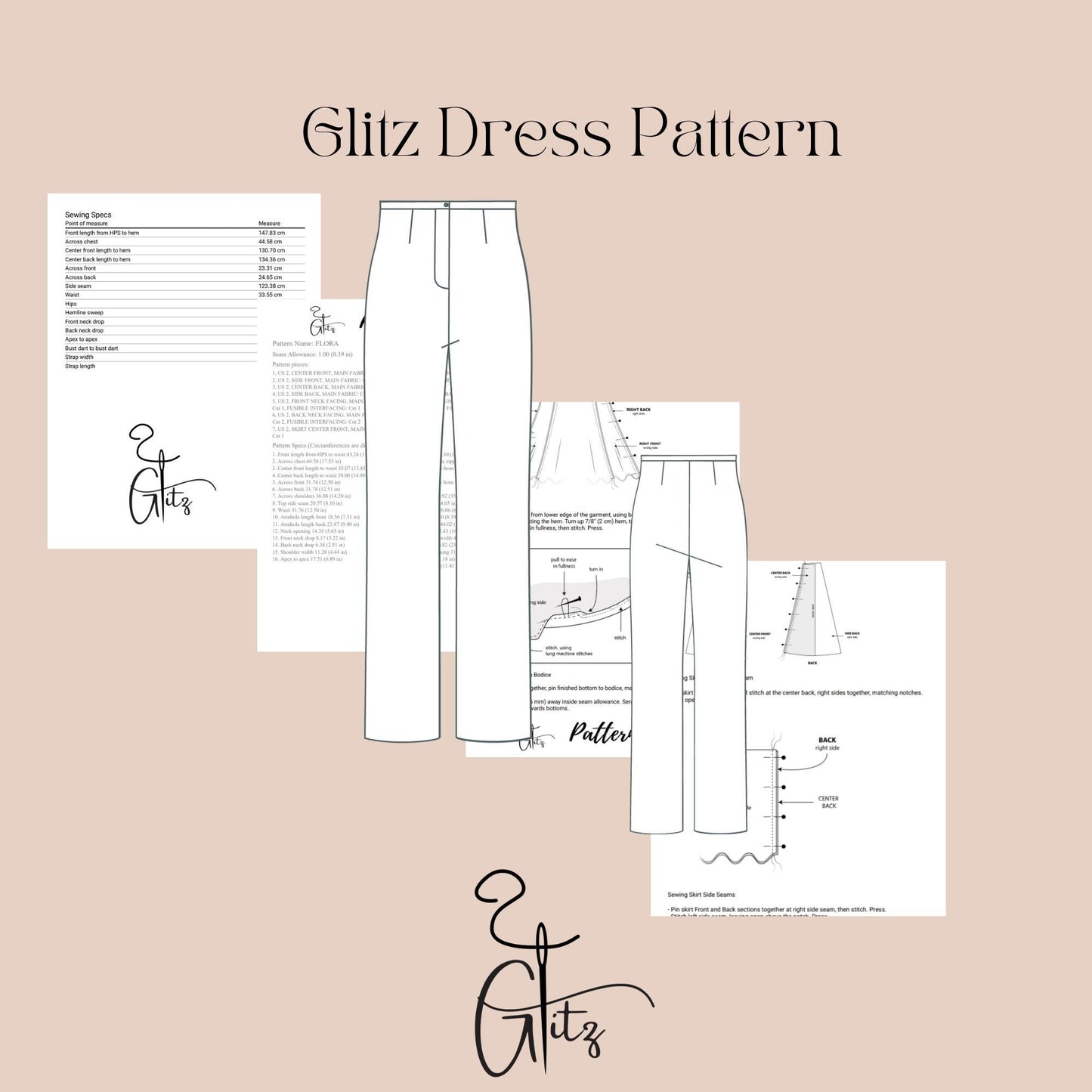 High-Waisted Wide-Leg Trousers Sewing Pattern | Digital PDF | Women's Tailored Pants with Zipper Fly and Waistband