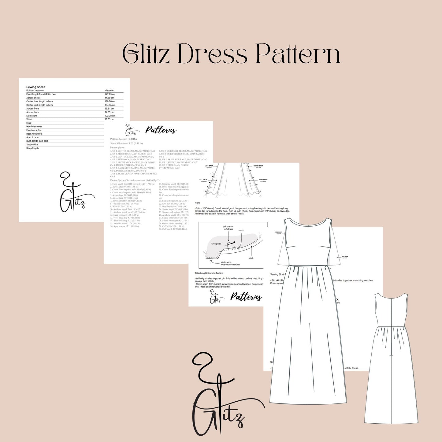 Boat Neck Gathered Midi Cocktail Prom Dress Sewing Pattern Bridesmaid Dress Digital Pattern PDF