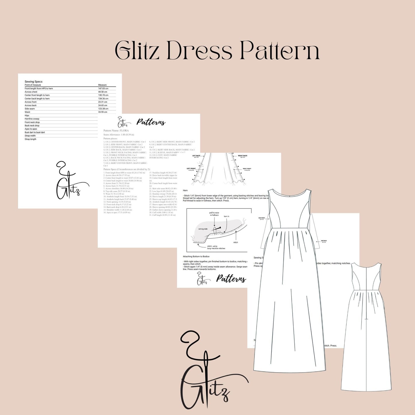Boat Neck Sleeveless Gathered Dress Sewing Pattern Maxi Linen Summer Dress Boho Dress Digital Sewing Pattern