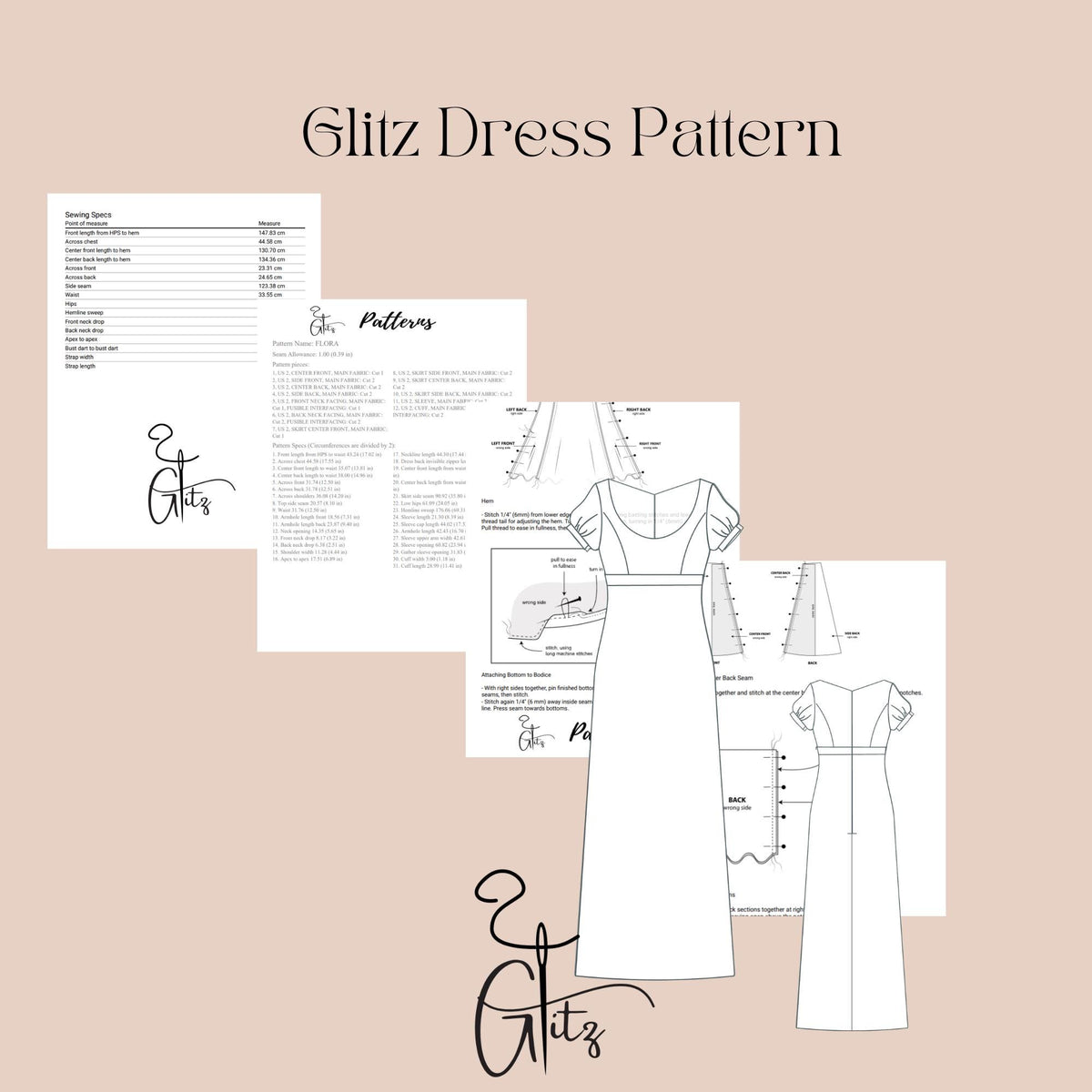 Victorian Dress Sewing Pattern Empire Waist Dress Regency Dress Ball Gown Jane Austen Fairy Renaissance Dress Medieval Maxi Dress