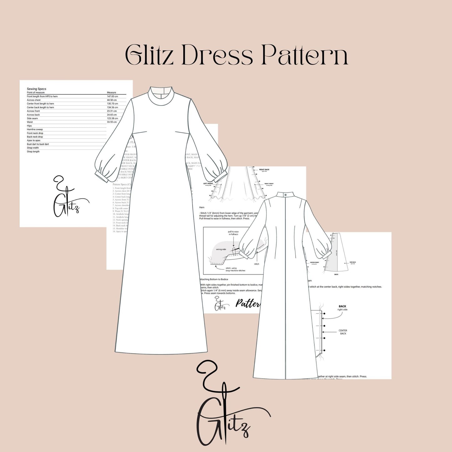 Modest Dress Sewing Pattern Hijab Abaya Pattern Long Satin Evening Dress Pattern