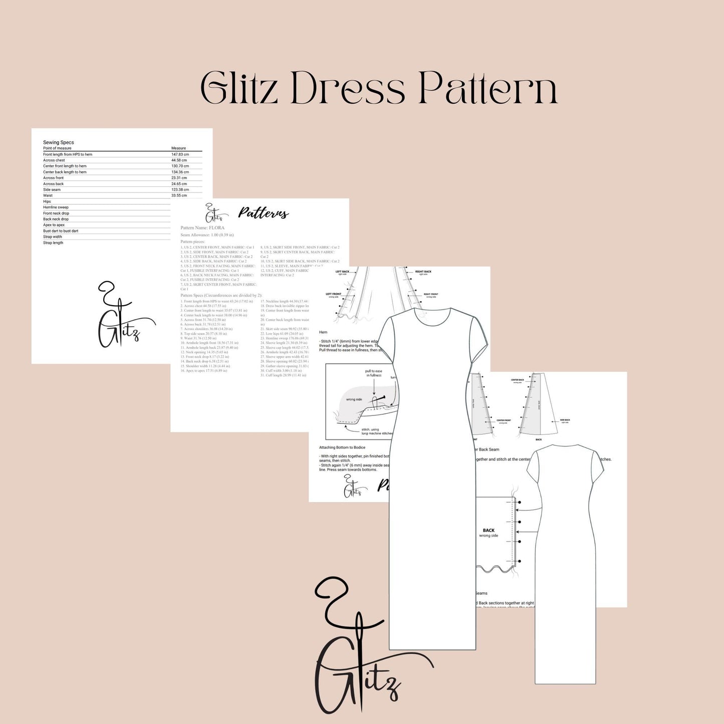 Long Bodycon Basic Dress Sewing Pattern Maxi Summer Dress Pattern Easy Sewing Pattern Beginner Friendly