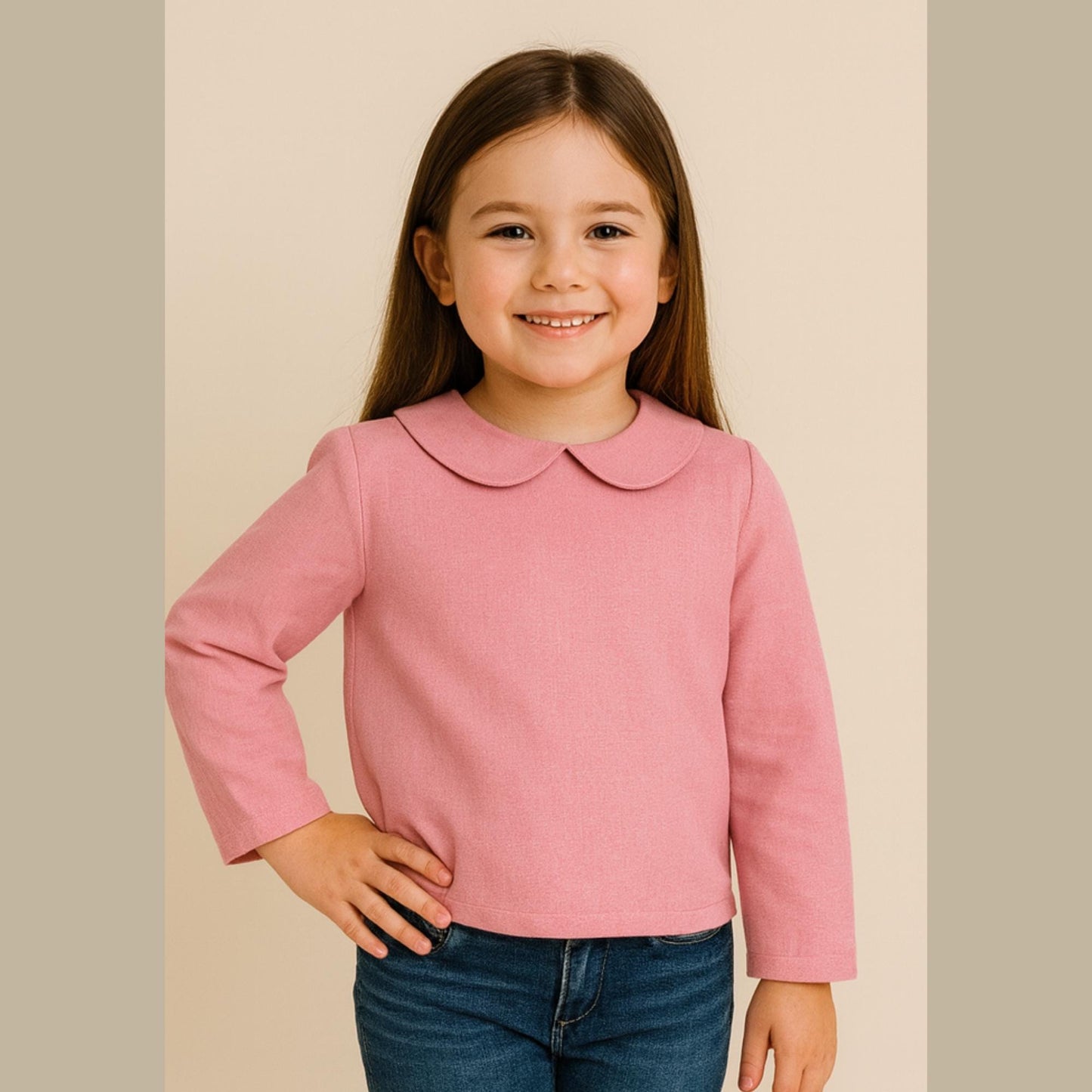Girls Top Sewing Pattern Girls Blouse Sewing Pattern Peter Pan Collar Neck Blouse Pattern