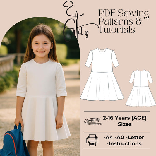 Girls Dress Sewing Pattern Kids Dress Pattern Flower Girl Dress Sewing Pattern Cottagecore Dress