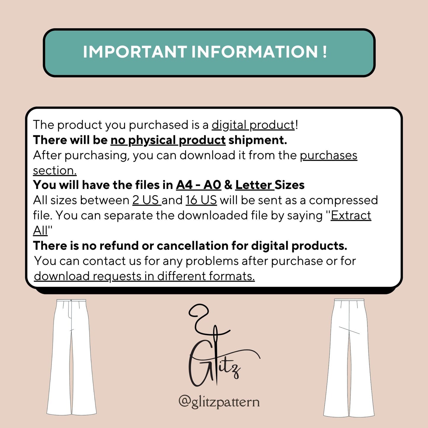 Summer Linen Pants Sewing Pattern Women Linen Trousers Pattern