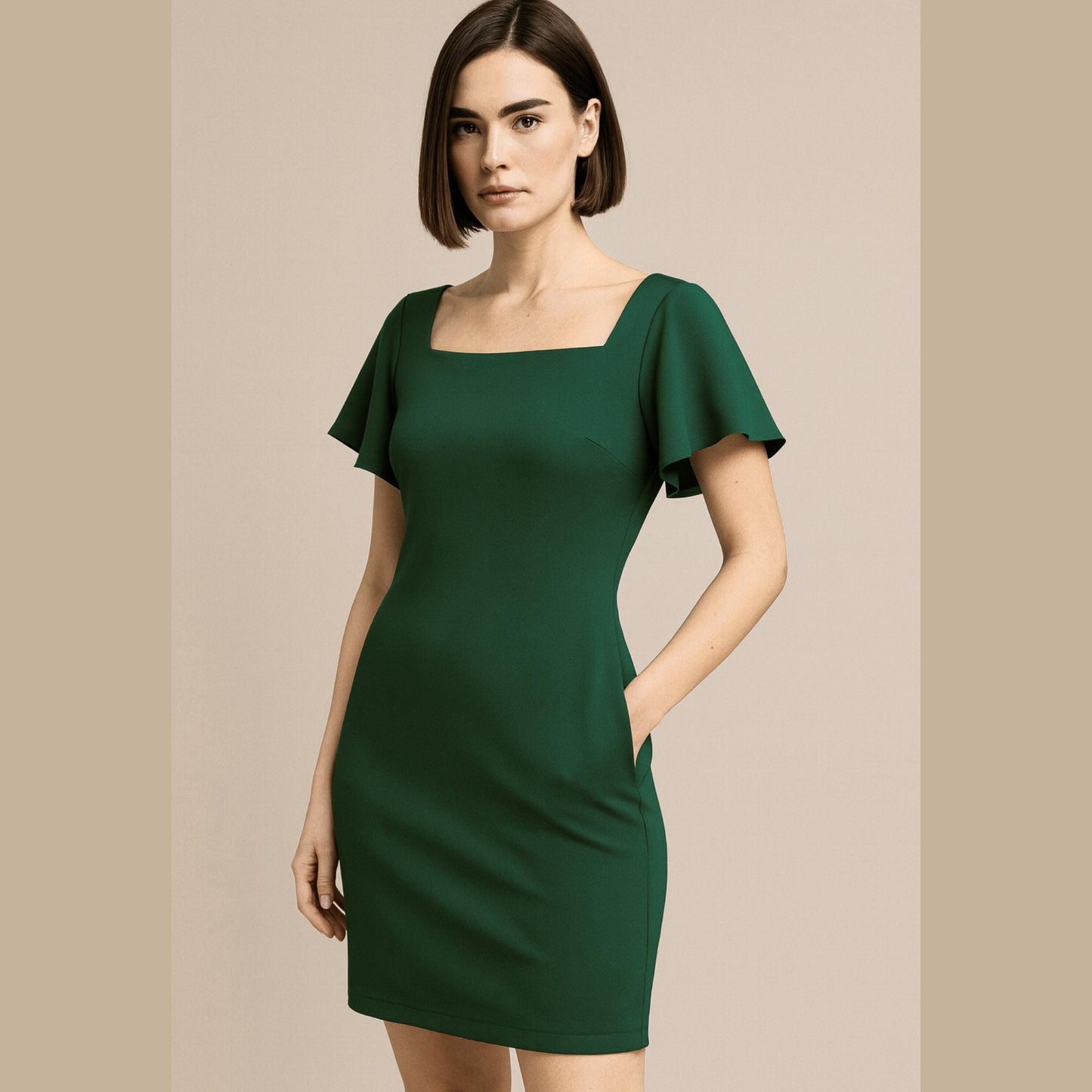 Mini Cocktail Evening Dress Sewing Pattern Short Flared Sleeve Dress Pattern Easy Sewing Pattern Summer Dress Pattern