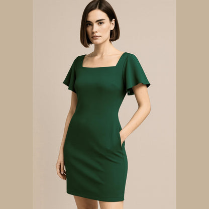Mini Cocktail Evening Dress Sewing Pattern Short Flared Sleeve Dress Pattern Easy Sewing Pattern Summer Dress Pattern