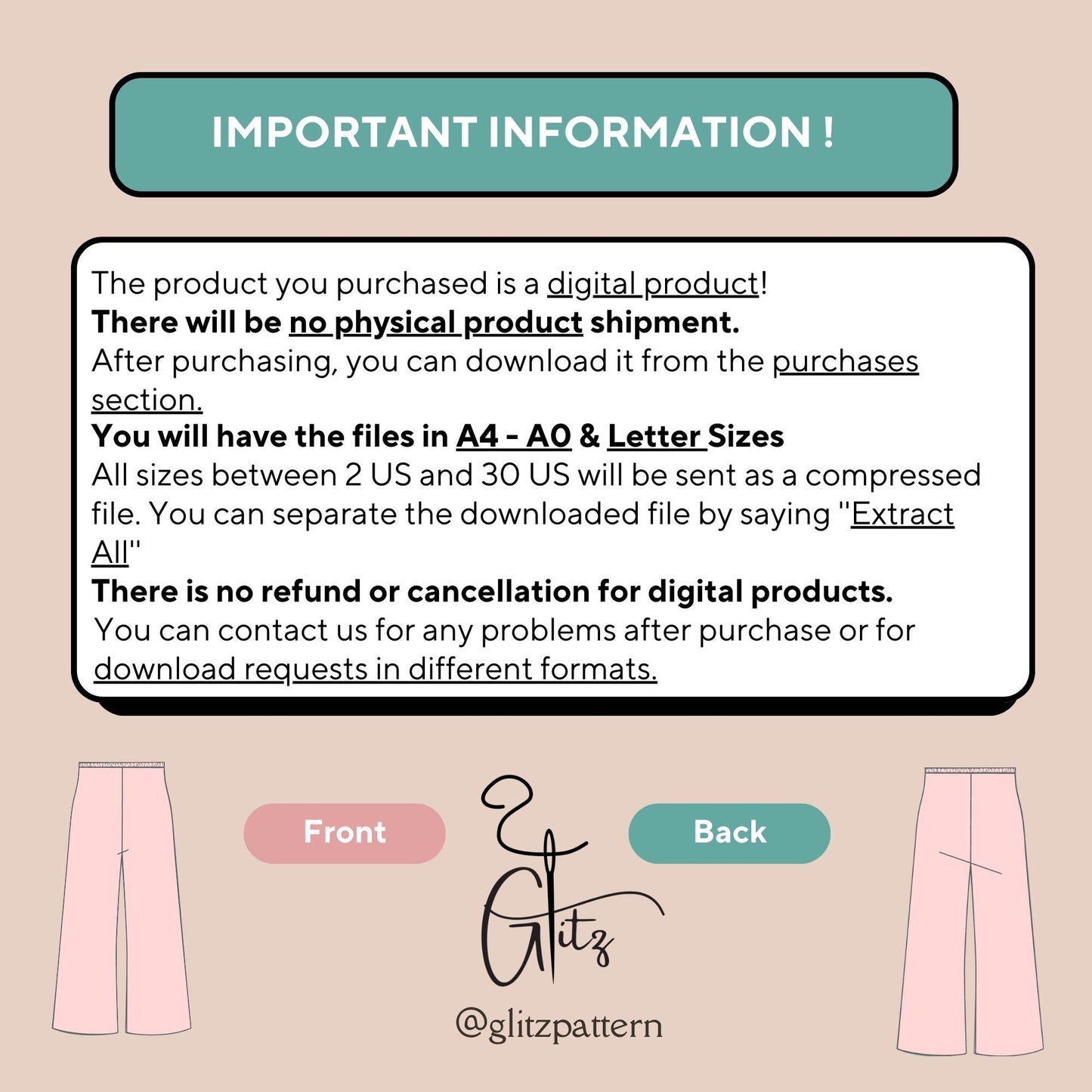Summer Linen Palazzo Capri Cropped Wide Leg Elastic Waist Pants Digital Sewing Pattern PDF