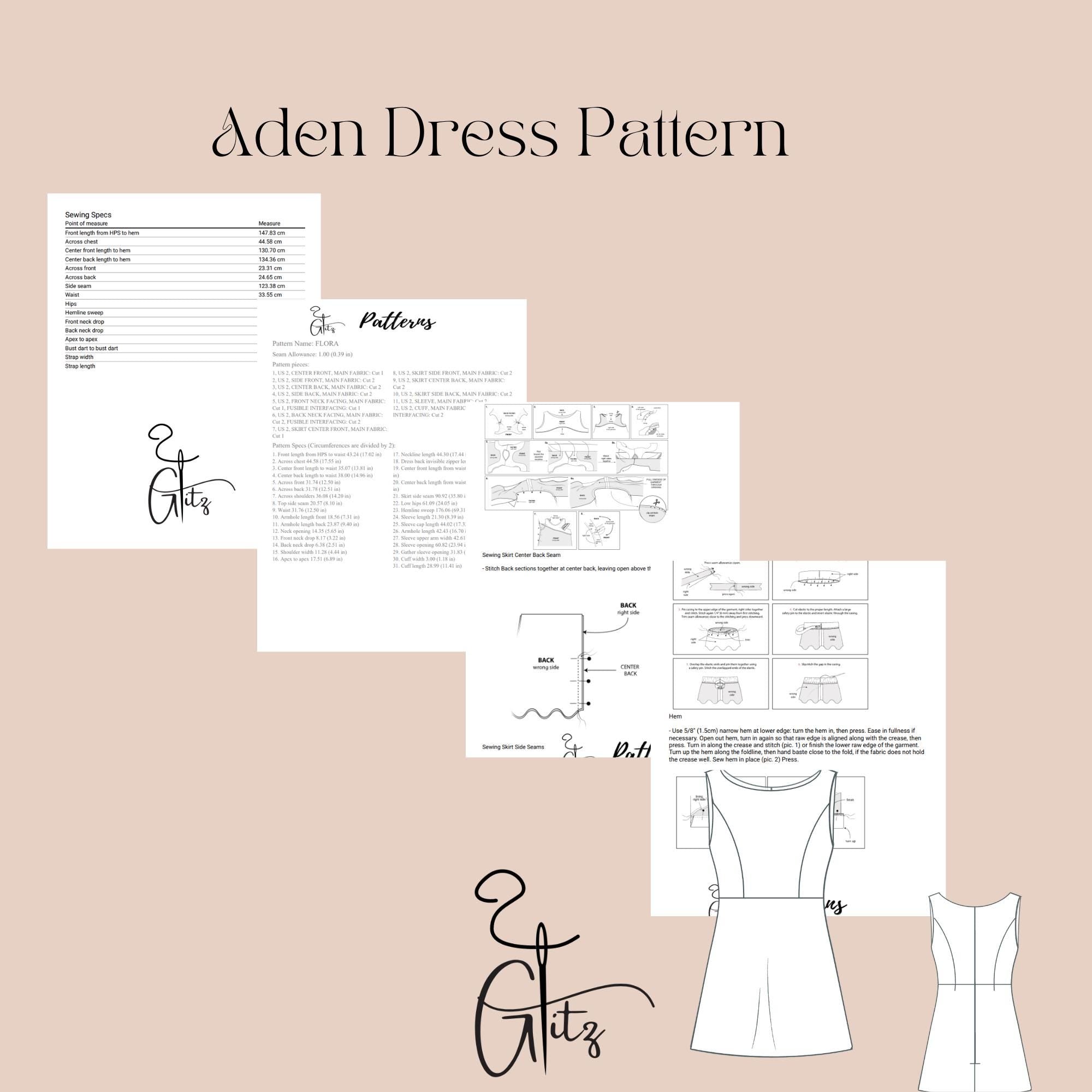 Aden Mini Dress Pattern, A-Line Boat Neck Sewing Pattern, PDF Digital Sewing Dress Pattern