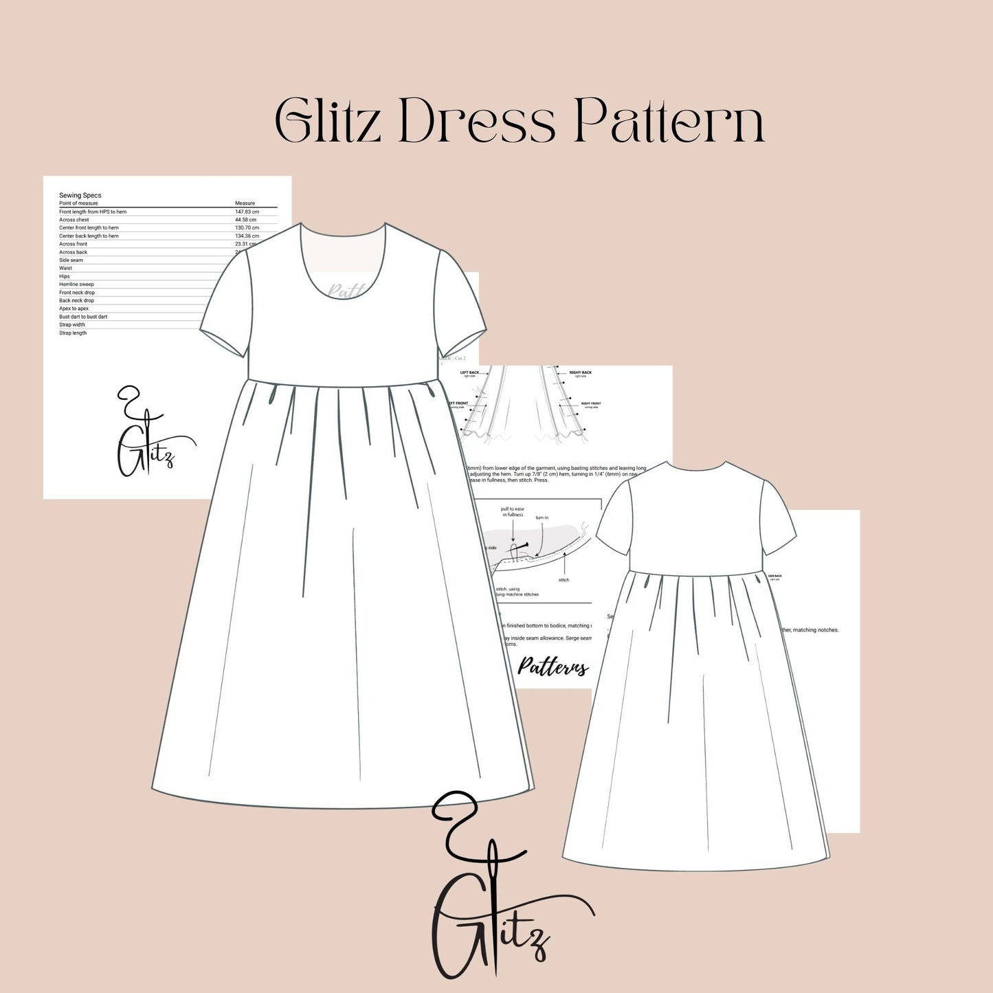 Girls Dress Sewing Pattern Girls Summer Dress Pattern Toddler Dress Pattern