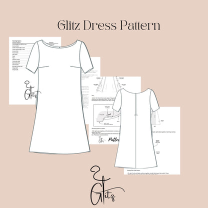 Mini Summer Linen Dress Sewing Pattern Easy Sewing Pattern Boat Neck Boho Dress