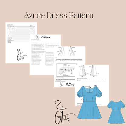 Azure Puff Sleeve Mini Selkie Dress Sewing Pattern