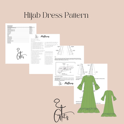 Flared Maxi Tent Dress Sewing Pattern Hijab Sewing Digital Pattern PDF