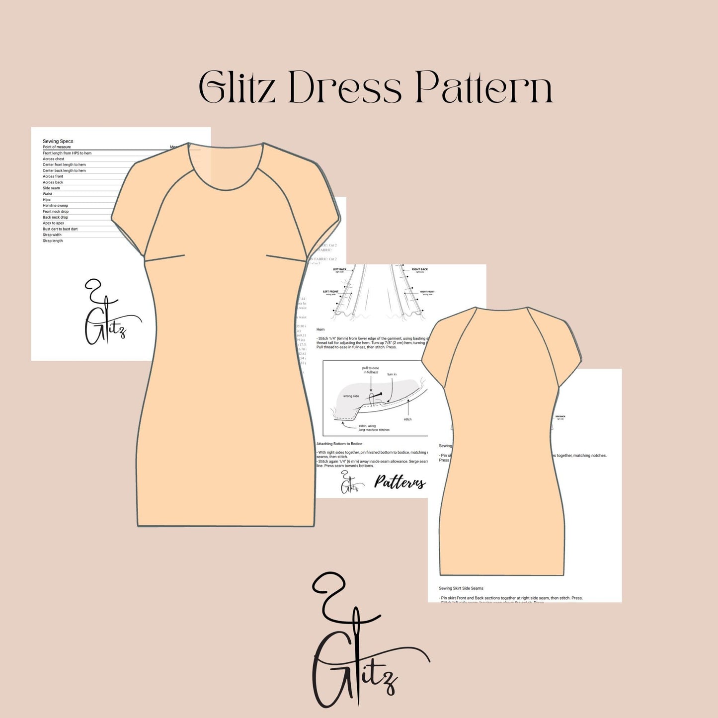 Raglan Dress Sewing Pattern Summer Dress T-Shirt Dress Pattern Easy Sewing Pattern