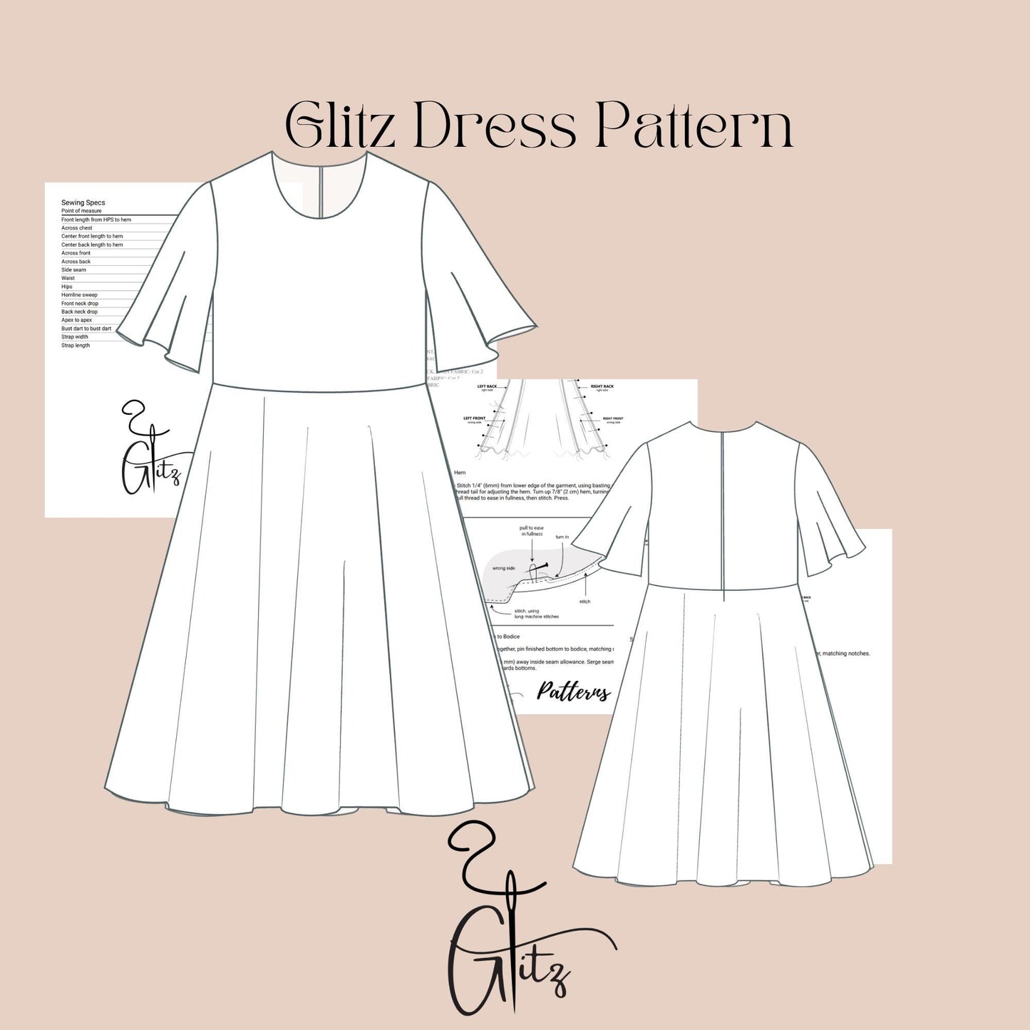 Flower Girls Dress Kids Dress Sewing Pattern Baby Christening dress, Graduation Gown, Baptism