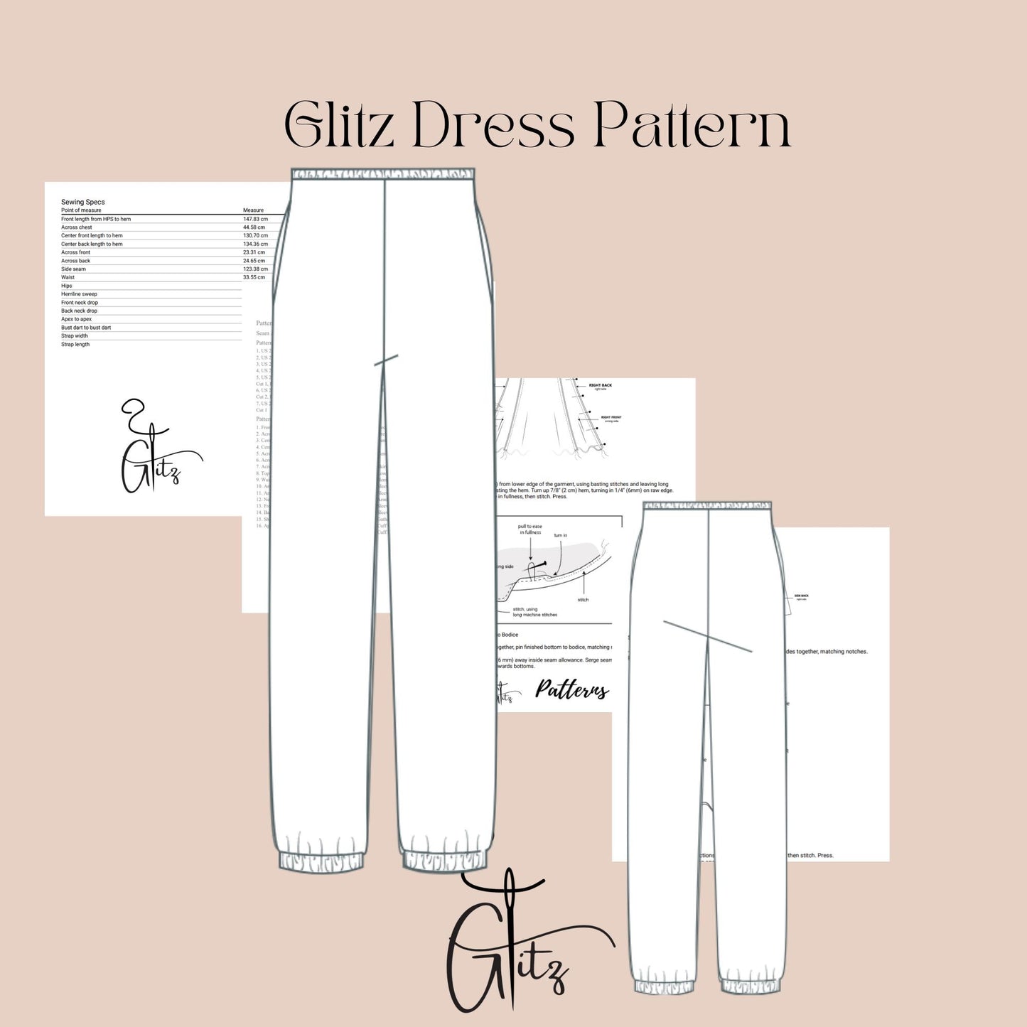 Jogger Pants Sewing Pattern PDF | Elastic Waist Sweatpants Pattern | Women Lounge Pants | Easy Beginner Digital Pattern