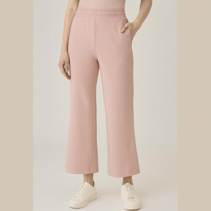 Women's Wide Leg Pants Sewing Pattern PDF | Knit Fabric | Elastic Waist & In-Seam Pockets | Faux Fly | A4 A0 Letter Files