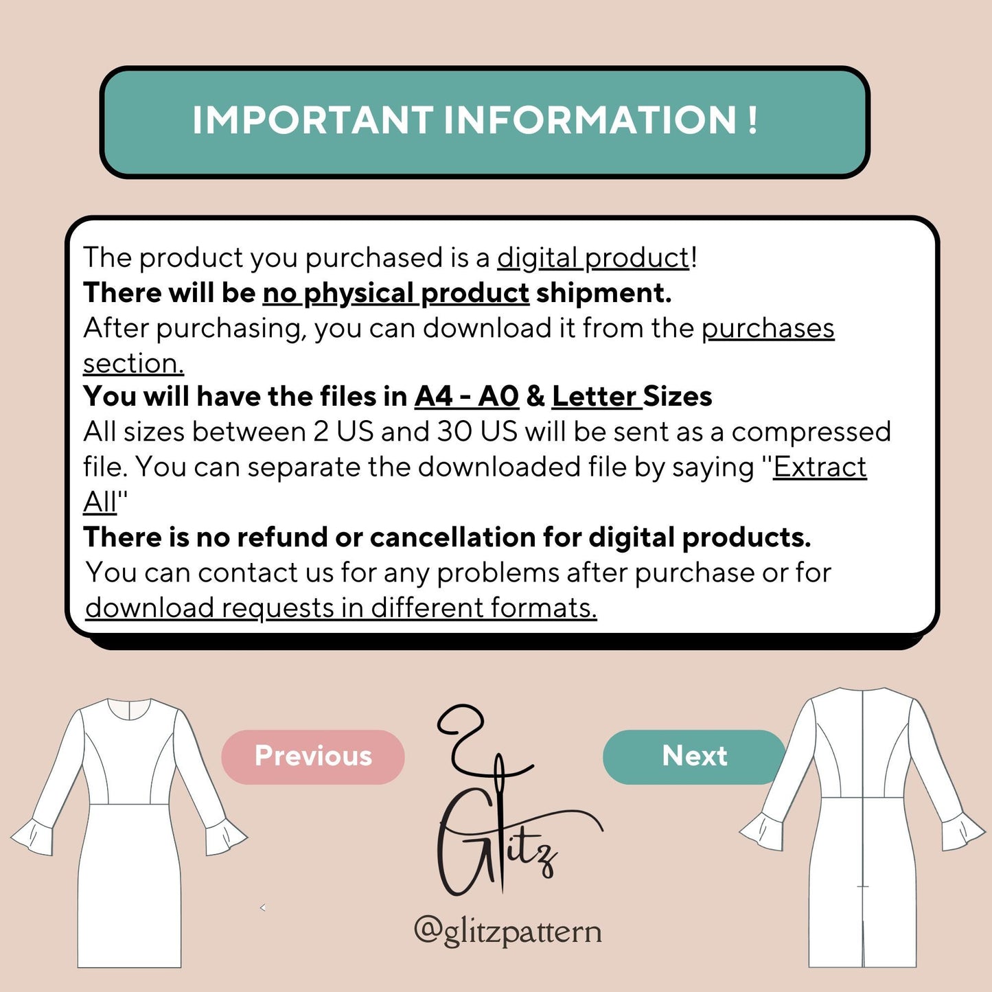 Long Sleeve Pencil Cocktail Dress Digital Sewing Pattern PDF