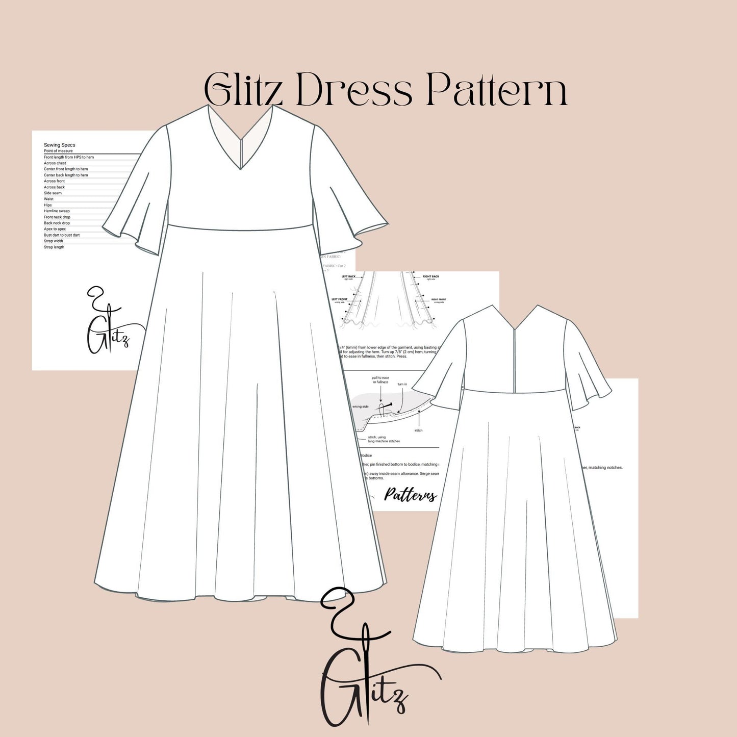 Girls Bridesmaid Dress Sewing Pattern Girls Prom Dress Pattern Evening Dress Pattern