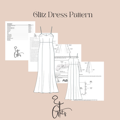 Spaghetti Straps Long Bridesmaid Dress Sewing Pattern Wedding Guest Dress Bachelorette Dress Ball Gown Bridal Gown