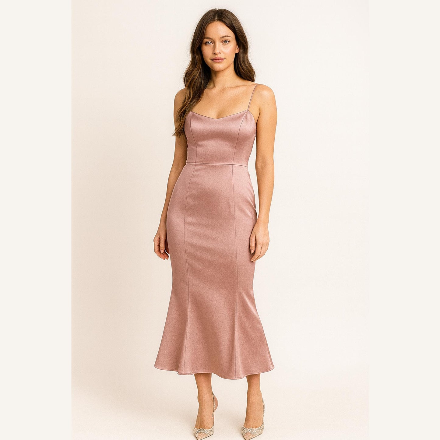 Midi Evening Dress Sewing Pattern Midi Mermaid Satin Cocktail Dress Pattern
