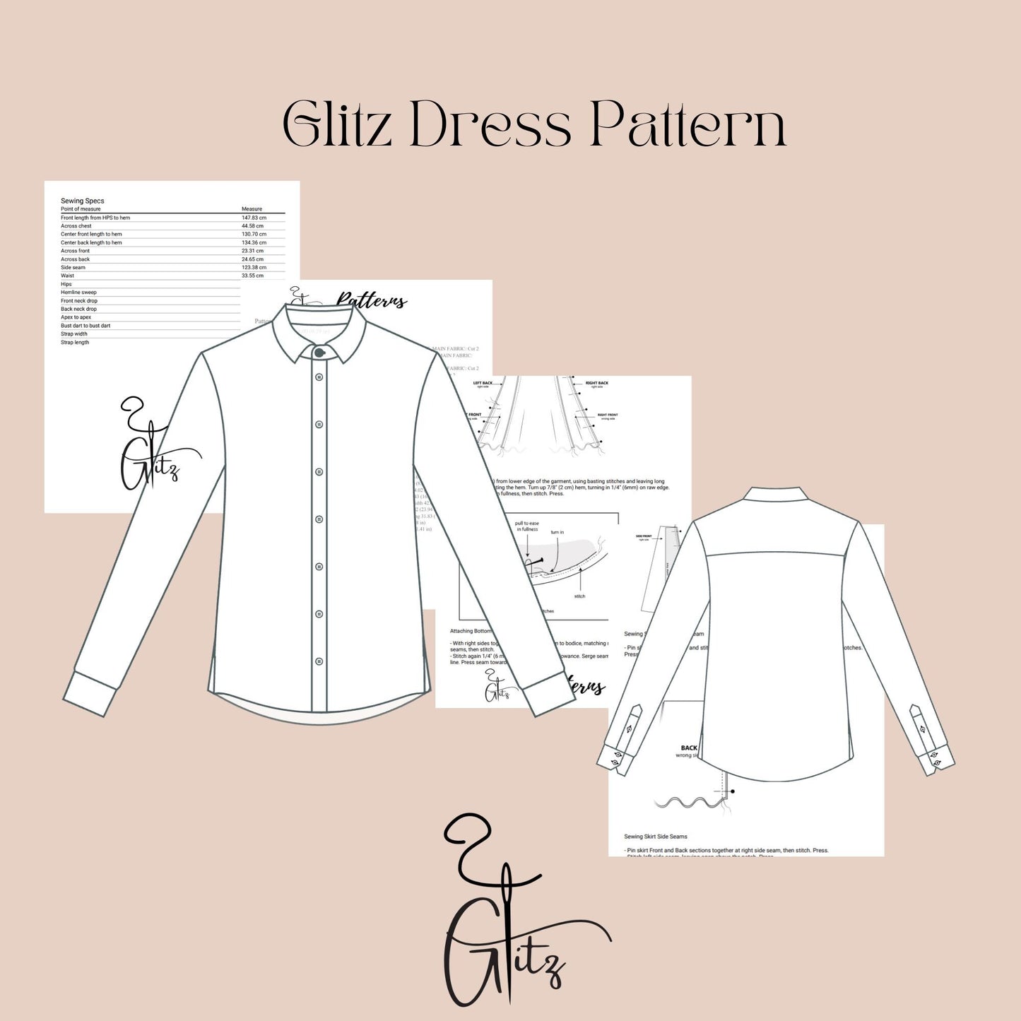 Shirt Sewing Pattern Men Shirt Pattern Men's Classic Fit Shirt Sewing Pattern Plus Size Pattern