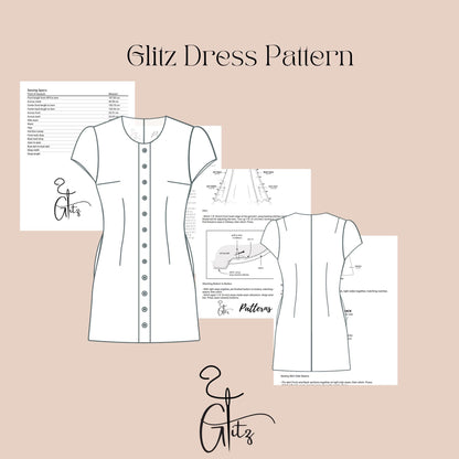 Mini Evening Dress Sewing Pattern Mini Cocktail Dress Buttoned Office Dress