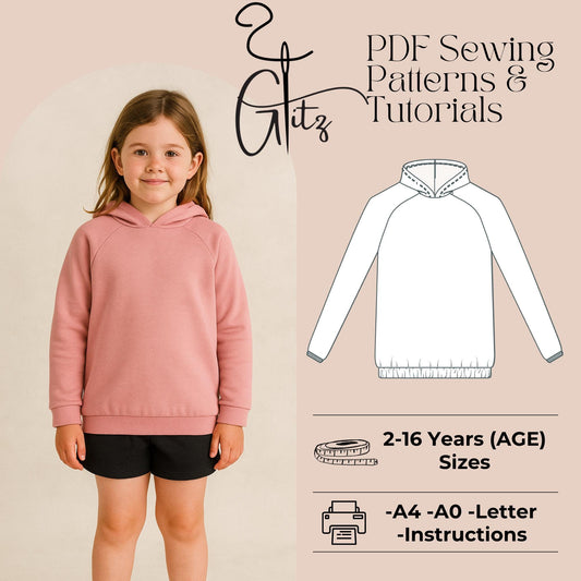 Kids Sweatshirt Sewing Pattern Girls Hoodie Pattern