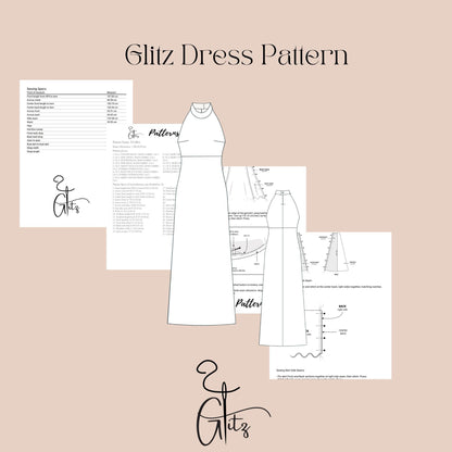 Halter Neck Long Evening Dress Sewing Pattern Halter Neck Bridal Dress Ball Gown Bridal Gown Elegant Dress