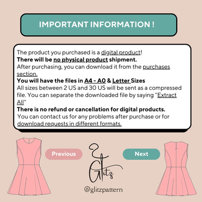 Full Panel Dress Sewing Pattern Mini Summer Dress Pattern Plus Size Pattern PDF Mini Evening Dress Pattern