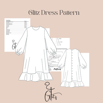 Long Sleeve Dress with Ruffles, Digital Sewing Pattern for Girls, Ruffle Dress Pattern, Toddler dress, Baby Girl Dress Pattern