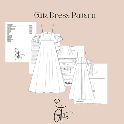 Maxi Prom Dress Sewing Pattern Bridal Gown Bridesmaid Dress Evening Dress Pattern