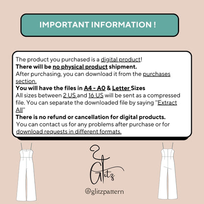 Spaghetti Straps Jumpsuit Sewing Pattern Women Jumpsuit Pattern Formal Jumpsuit Summer Jumpsuit