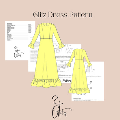 Modest Dress Sewing Pattern Hijab Abaya Robe Kaftan Muslim Dress Pattern Dubai Arab Dress Long Sleeve Long Evening Dress