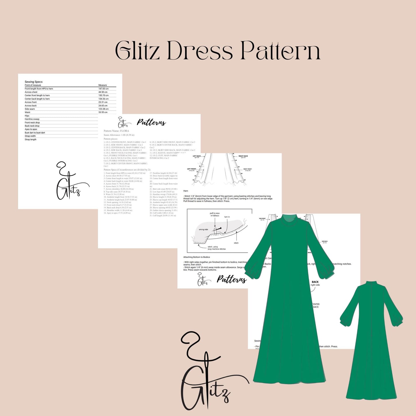 Long Sleeve Hijab Dress Modest Abaya Dress Sewing Pattern Long Robe Kaftan Modest, Hijab Maxi Evening Dress Sewing Pattern