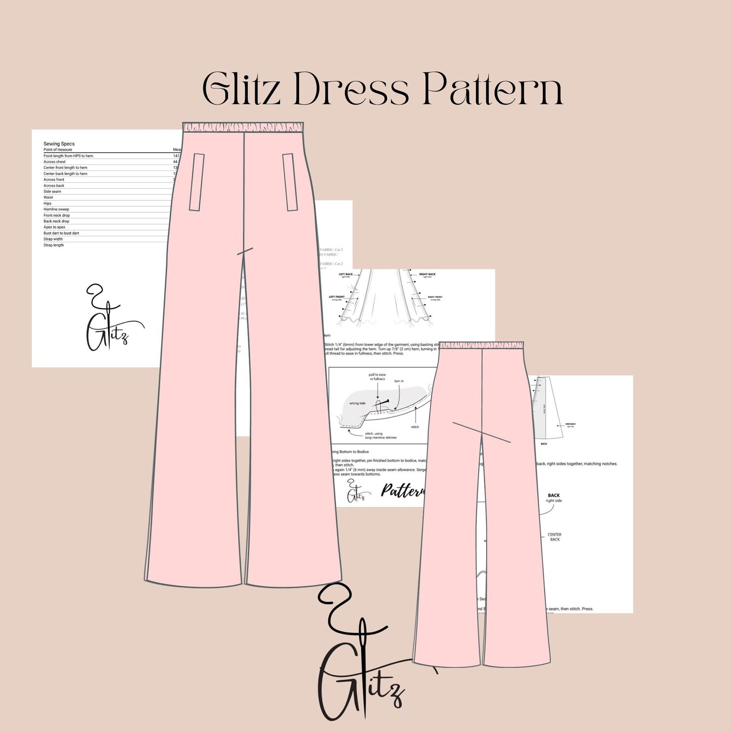 Elastic Waist Summer Pants Sewing Pattern Simple Pants Pattern Linen Pants with Pocket