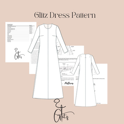 Modest Dress Sewing Pattern Long Evening Dress Long Sleeve Tent Dress Elegant Dress Pattern