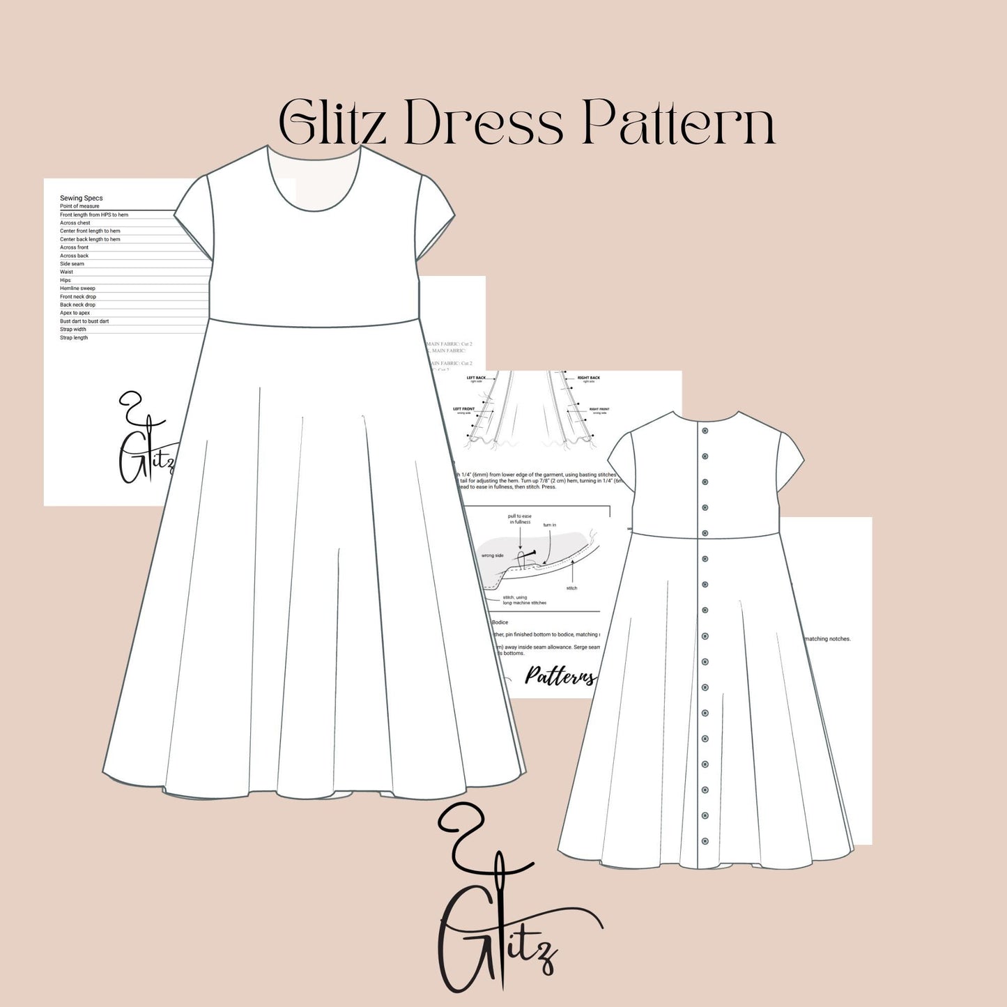 Birthday Girl Dress Sewing Pattern Midi Kids Dress Sewing Pattern