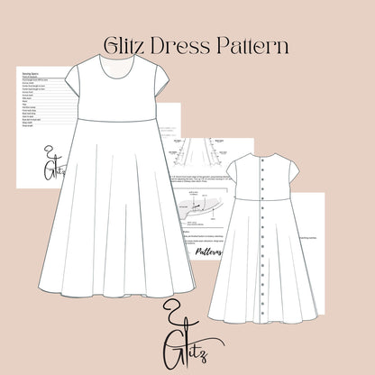 Birthday Girl Dress Sewing Pattern Midi Kids Dress Sewing Pattern