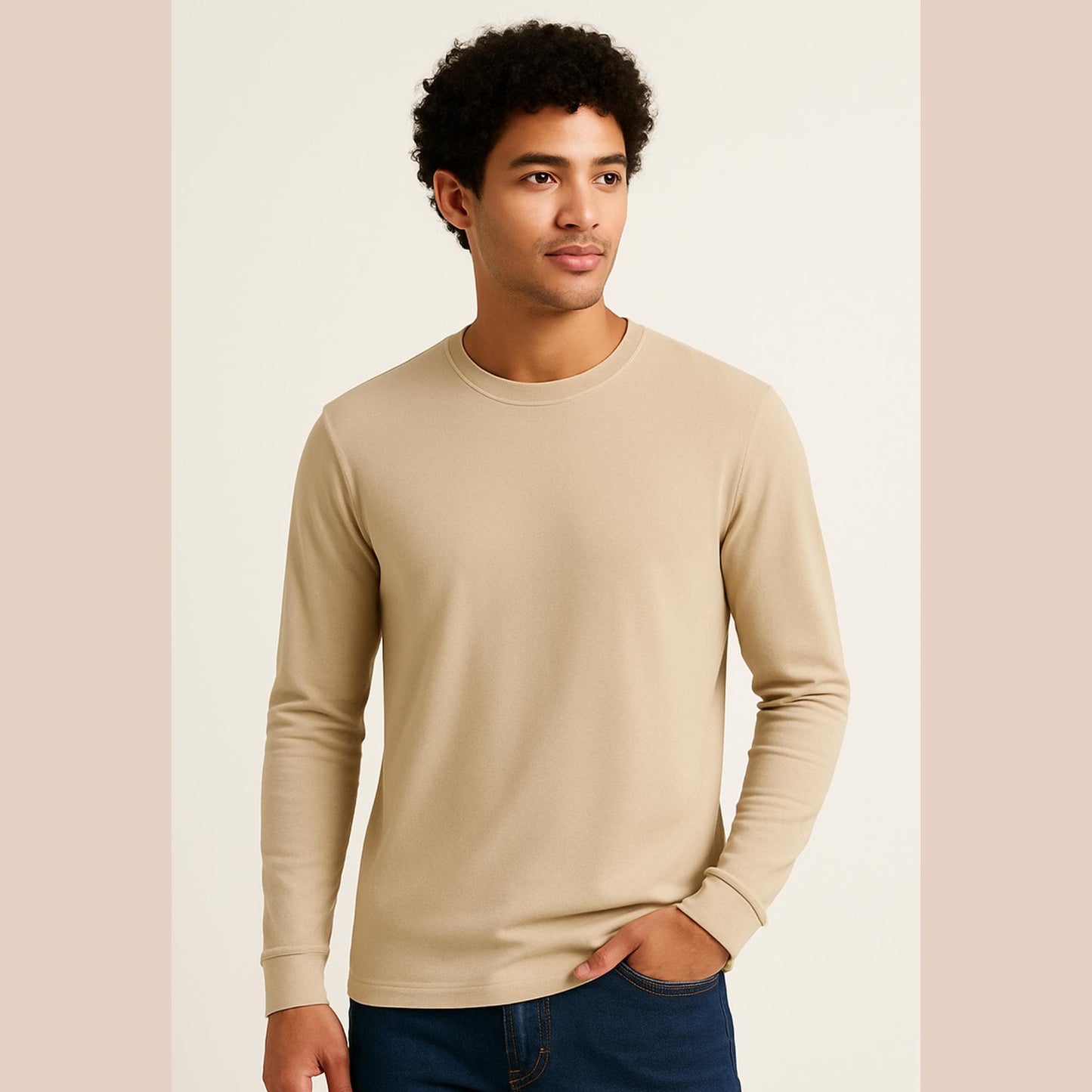 Men’s Long Sleeve T-Shirt Sewing Pattern | Classic Crew Neck Knit Top | Basic Menswear PDF Pattern | Casual Everyday Shirt