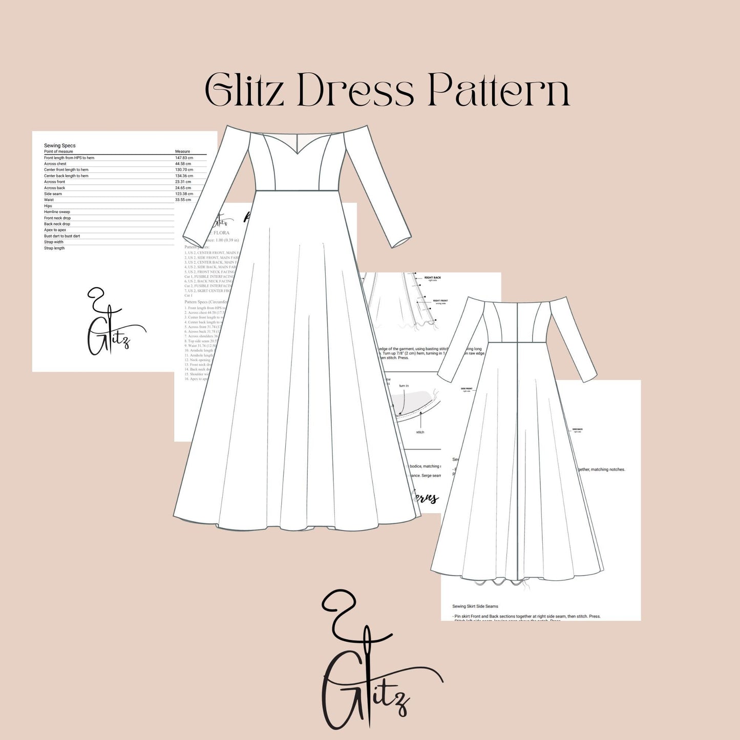 Off Shoulder Prom Dress Sewing Pattern Circle Dress Bridal Dress Ball Gown Bridal Gown