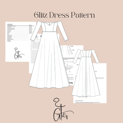 Off Shoulder Prom Dress Sewing Pattern Circle Dress Bridal Dress Ball Gown Bridal Gown