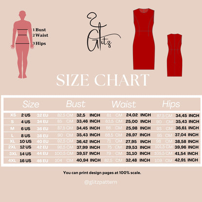 Sleeveless Dress Sewing Pattern Classic Silhouette Pencil Dress Sewing Pattern Women Office Dress Easy Sewing Pattern