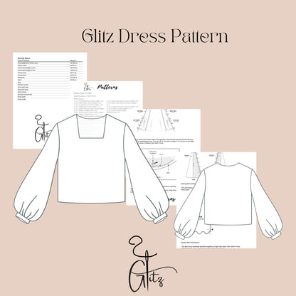 Long Puff Sleeve Blouse Sewing Pattern Girls Blouse Pattern Kids Top Sewing Pattern Square Neck Baby Girl Blouse Pattern Easy Sewing Pattern