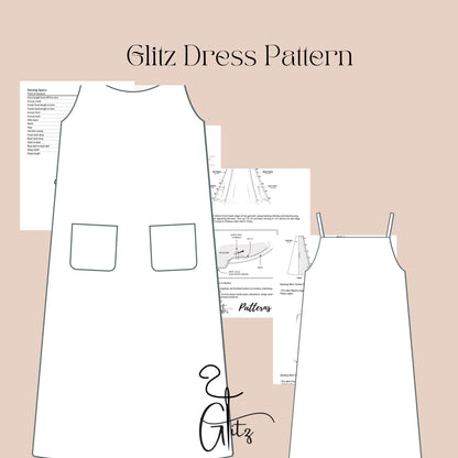 Girl Summer Dress Sewing Pattern Strap Neck Linen Dress Pattern Easy Sewing Pattern