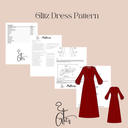 Long A Line Satin Bridesmaid Dress Dubai Arab Abaya Sewing Pattern Modest Dress Sewing Pattern PDF